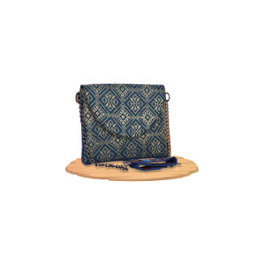 Deep Teal Printed Cotton Bag