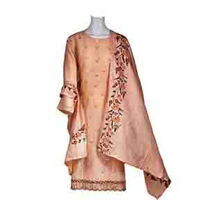 Peach Hand Painted Embroidery Suits